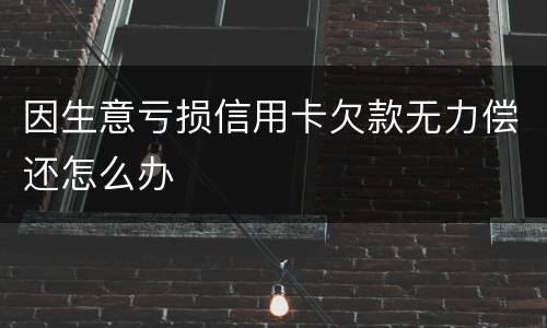 因生意亏损信用卡欠款无力偿还怎么办