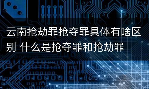 云南抢劫罪抢夺罪具体有啥区别 什么是抢夺罪和抢劫罪
