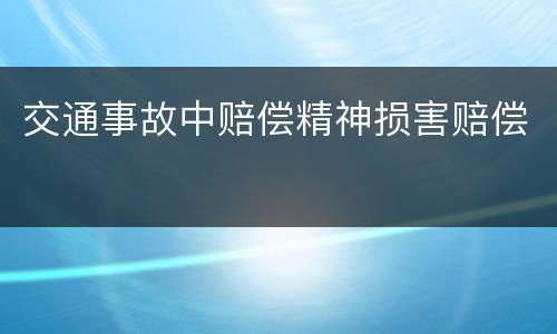 交通事故中赔偿精神损害赔偿