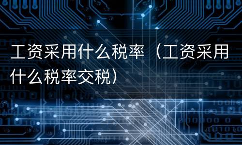 工资采用什么税率（工资采用什么税率交税）