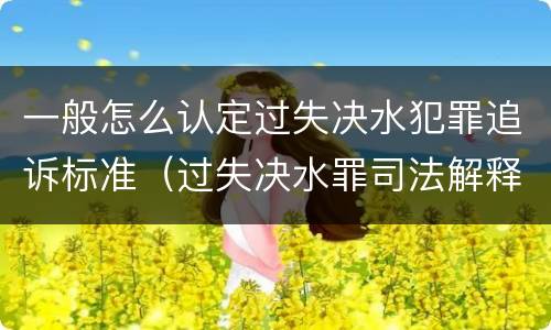 一般怎么认定过失决水犯罪追诉标准（过失决水罪司法解释）