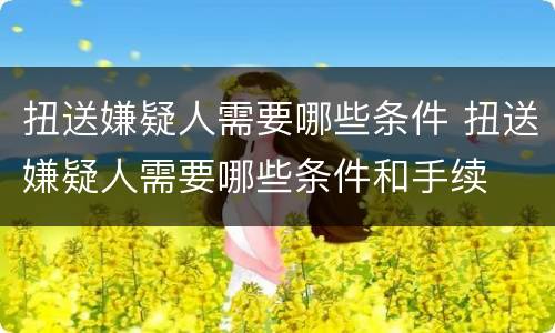 扭送嫌疑人需要哪些条件 扭送嫌疑人需要哪些条件和手续