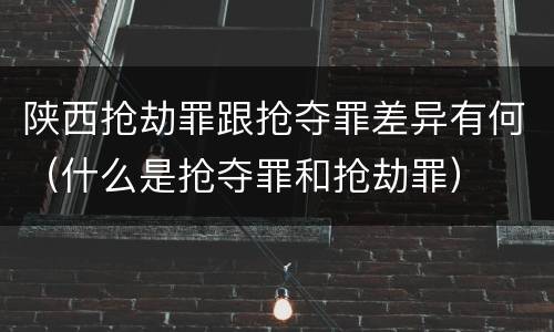 陕西抢劫罪跟抢夺罪差异有何（什么是抢夺罪和抢劫罪）