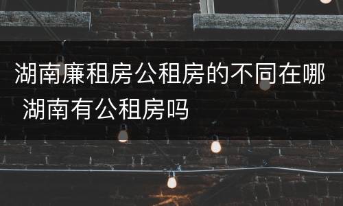 湖南廉租房公租房的不同在哪 湖南有公租房吗