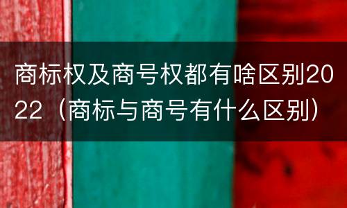 商标权及商号权都有啥区别2022（商标与商号有什么区别）