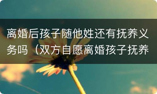 离婚后孩子随他姓还有抚养义务吗（双方自愿离婚孩子抚养权归谁）