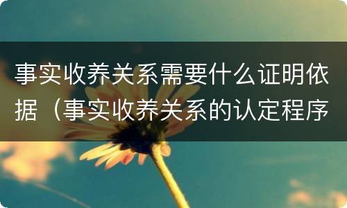 事实收养关系需要什么证明依据（事实收养关系的认定程序）