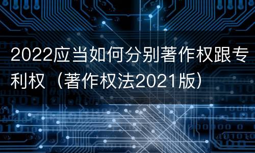 2022应当如何分别著作权跟专利权（著作权法2021版）