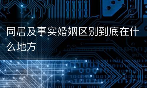 同居及事实婚姻区别到底在什么地方