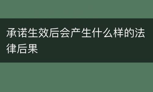 承诺生效后会产生什么样的法律后果