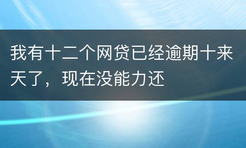 我有十二个网贷已经逾期十来天了，现在没能力还