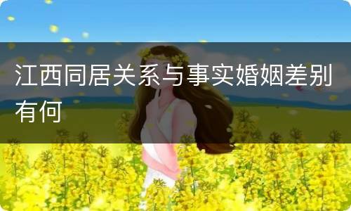 江西同居关系与事实婚姻差别有何