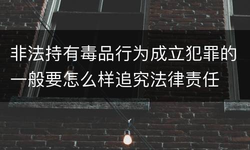 非法持有毒品行为成立犯罪的一般要怎么样追究法律责任