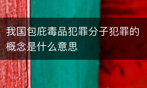 我国包庇毒品犯罪分子犯罪的概念是什么意思