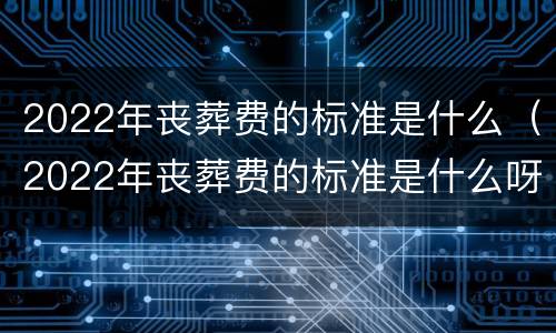2022年丧葬费的标准是什么（2022年丧葬费的标准是什么呀）