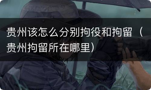 贵州该怎么分别拘役和拘留（贵州拘留所在哪里）