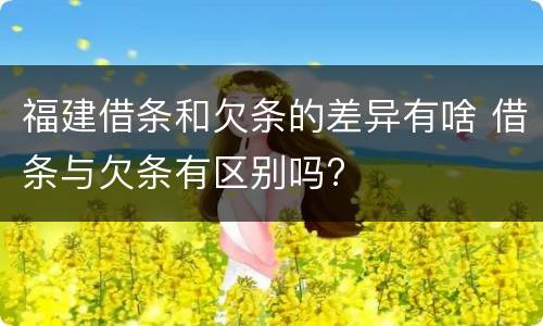 福建借条和欠条的差异有啥 借条与欠条有区别吗?