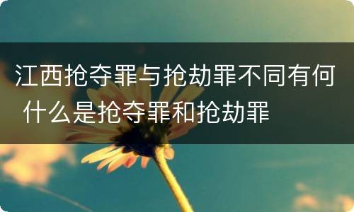 江西抢夺罪与抢劫罪不同有何 什么是抢夺罪和抢劫罪