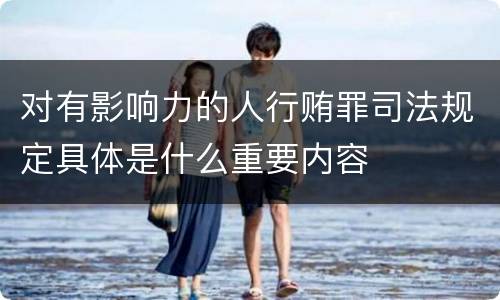 对有影响力的人行贿罪司法规定具体是什么重要内容