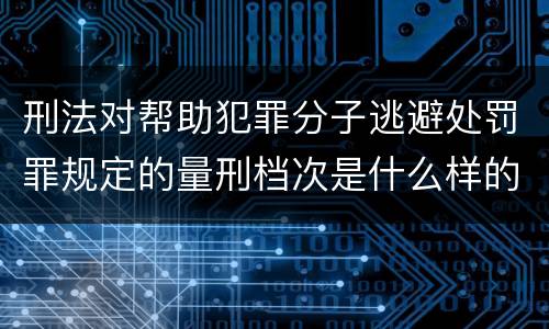 刑法对帮助犯罪分子逃避处罚罪规定的量刑档次是什么样的