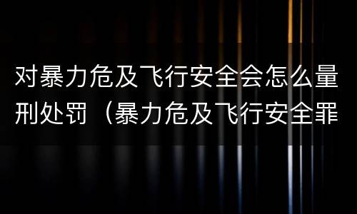 对暴力危及飞行安全会怎么量刑处罚（暴力危及飞行安全罪司法解释）