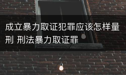 成立暴力取证犯罪应该怎样量刑 刑法暴力取证罪