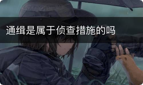 通缉是属于侦查措施的吗