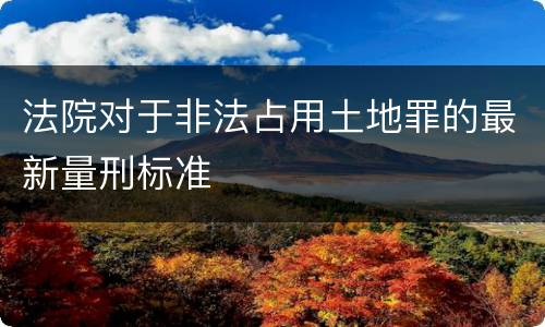 法院对于非法占用土地罪的最新量刑标准