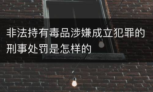 非法持有毒品涉嫌成立犯罪的刑事处罚是怎样的