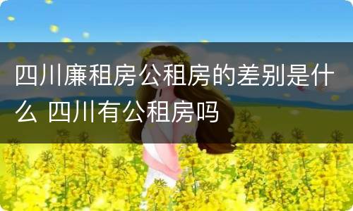 四川廉租房公租房的差别是什么 四川有公租房吗