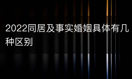 2022同居及事实婚姻具体有几种区别