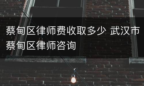 蔡甸区律师费收取多少 武汉市蔡甸区律师咨询
