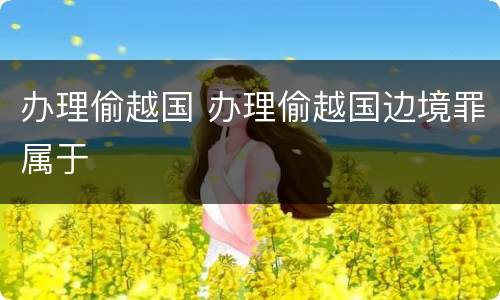 办理偷越国 办理偷越国边境罪属于