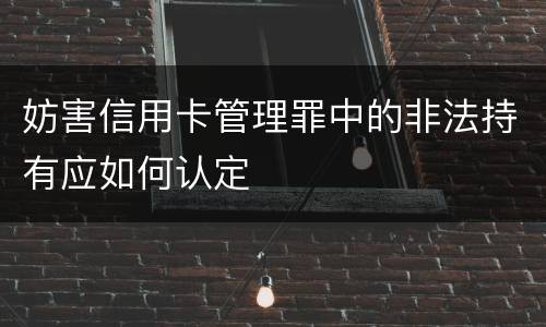 妨害信用卡管理罪中的非法持有应如何认定