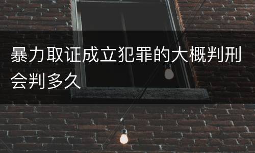 暴力取证成立犯罪的大概判刑会判多久