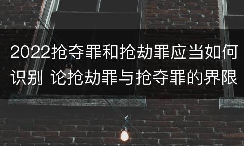 2022抢夺罪和抢劫罪应当如何识别 论抢劫罪与抢夺罪的界限
