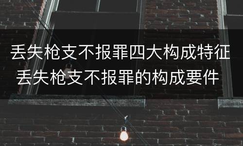 丢失枪支不报罪四大构成特征 丢失枪支不报罪的构成要件