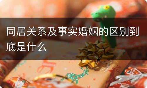 同居关系及事实婚姻的区别到底是什么