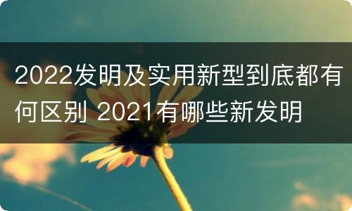 2022发明及实用新型到底都有何区别 2021有哪些新发明