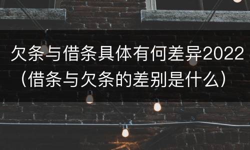 欠条与借条具体有何差异2022（借条与欠条的差别是什么）