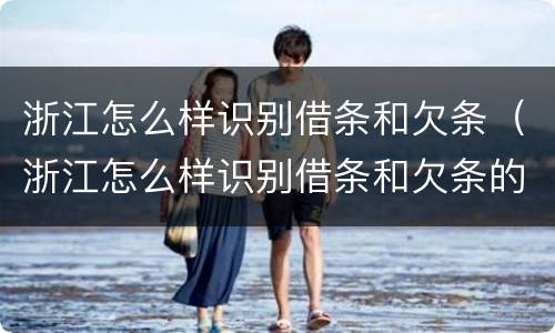 浙江怎么样识别借条和欠条（浙江怎么样识别借条和欠条的真假）