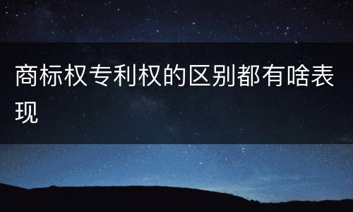 商标权专利权的区别都有啥表现