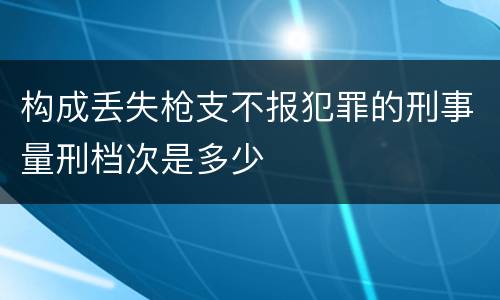 构成丢失枪支不报犯罪的刑事量刑档次是多少