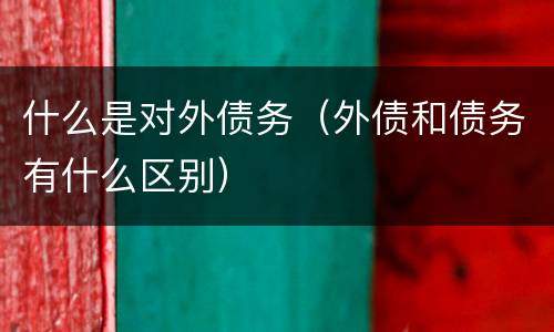 什么是对外债务（外债和债务有什么区别）