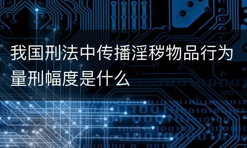 我国刑法中传播淫秽物品行为量刑幅度是什么