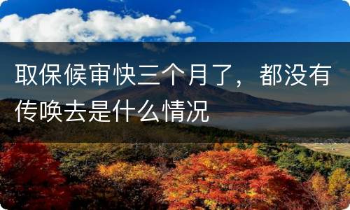 取保候审快三个月了，都没有传唤去是什么情况