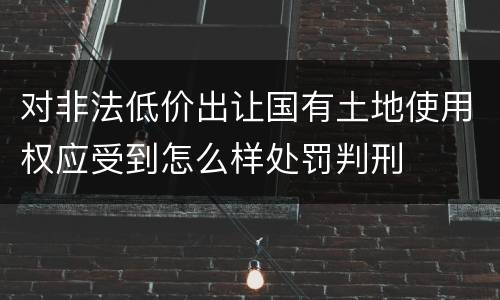 对非法低价出让国有土地使用权应受到怎么样处罚判刑