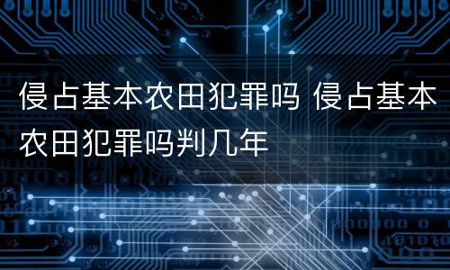 侵占基本农田犯罪吗 侵占基本农田犯罪吗判几年
