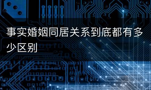 事实婚姻同居关系到底都有多少区别