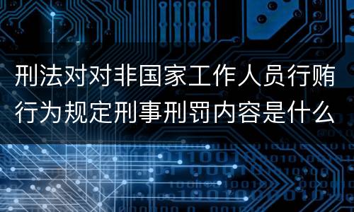 刑法对对非国家工作人员行贿行为规定刑事刑罚内容是什么样